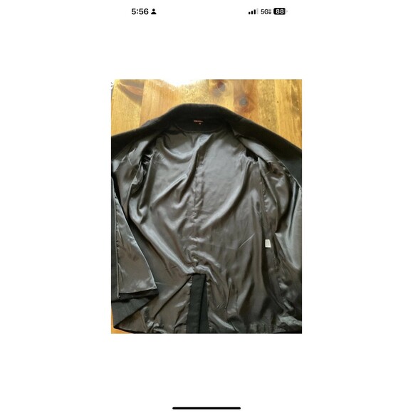 PRADA Women’s Sz 38 (4) Black Mid Length Coat 100% Wool Embroidered Vintage HTF - Picture 7 of 12